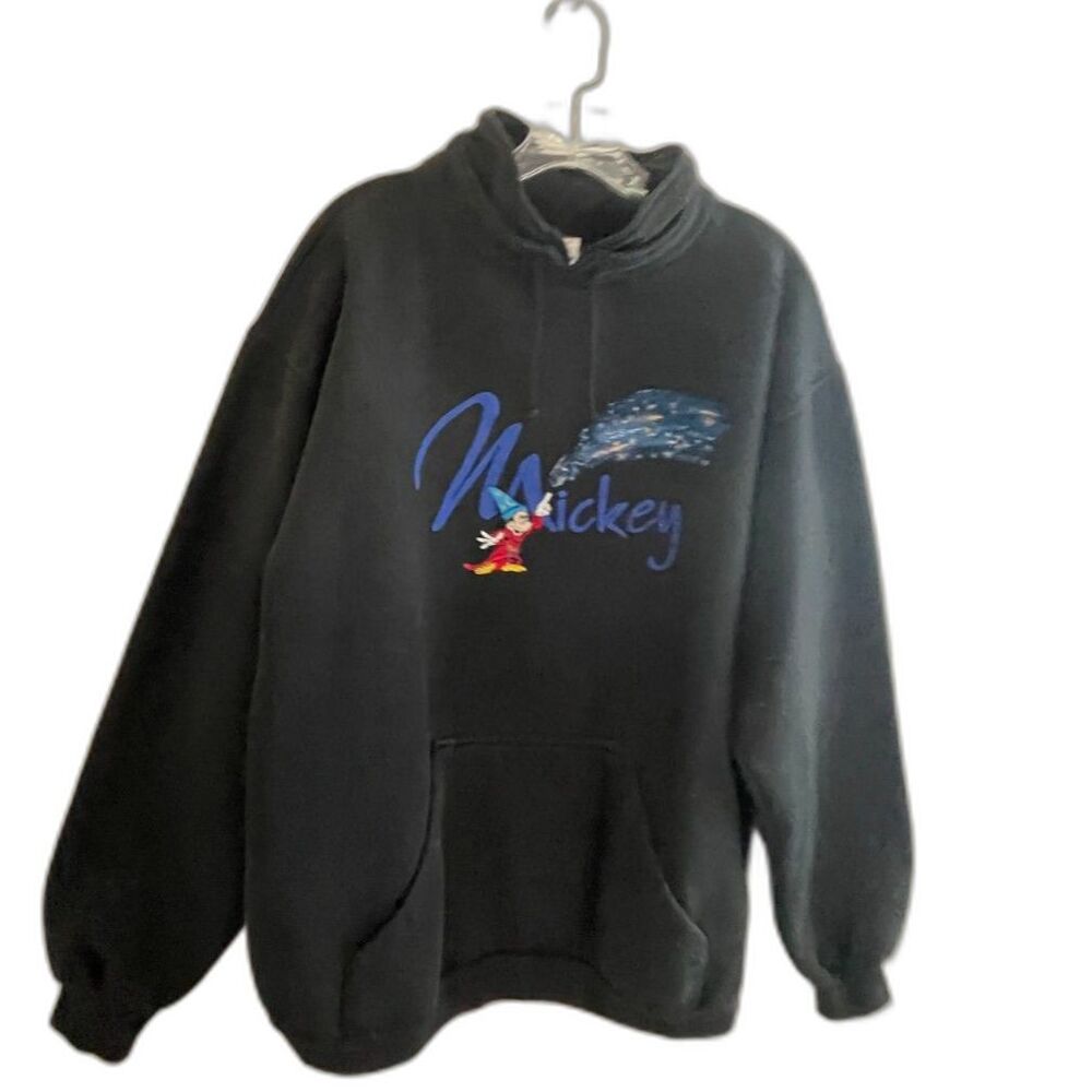 Vintage DISNEY Store DISNEYLAND Y2K FANTASIA MICKEY SORCERER Pullover HOODIE XL